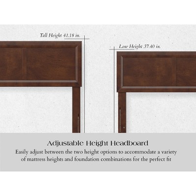 Sophia Full Walnut Stained Solid Wood Panel Headboard