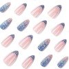 LOVELAY CREATIONS Blue Pearl French Tip Almond Press-On Nails, Mermaid Iridescent - 2 of 4
