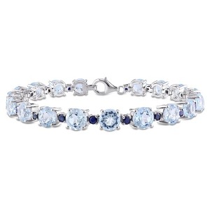EVERLY JEWELRY |  Sterling Silver 29 1/2 CT TGW Blue Topaz - Sky Sapphire Bracelet - 1 of 4