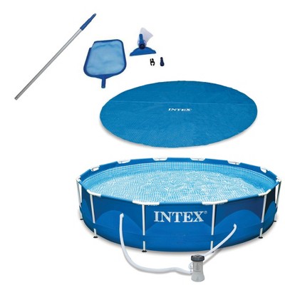 Backyard Family Frame Pool/ Pools Above Ground Small, Mini Framed Pool 10 6  4 3 2 1 Ft, Blue Albercas Para Adultos - Kiddie Pool for Kids Ages 1 2 3 4