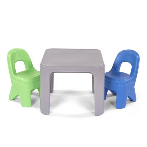 3pc Modern Kids' Round Table and Chair Set White - Gift Mark