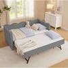 Kumasinova Cozy Gingham Daybed,Twin Size Bed Frame with Trundle,Sofa Bed with USB Port and Adorable Wave Shaped Headboard,No Box Spring Needed - 2 of 4