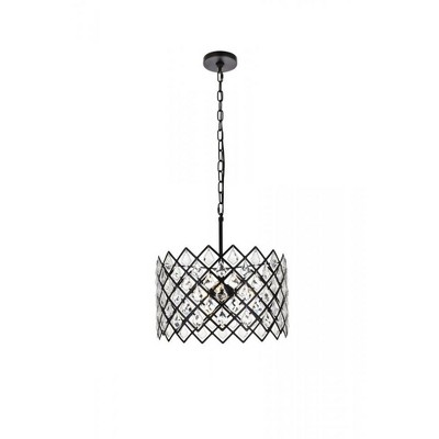 Elegant Lighting Lyla 16 inch pendant in black