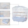 20.5 Inch Portable Travel Bird Cage, Parrot Cage with Handle, Stand, Food Container and Wooden Perch Birdcage for Lovebirds, Cockatiels, Parrots - 3 of 4