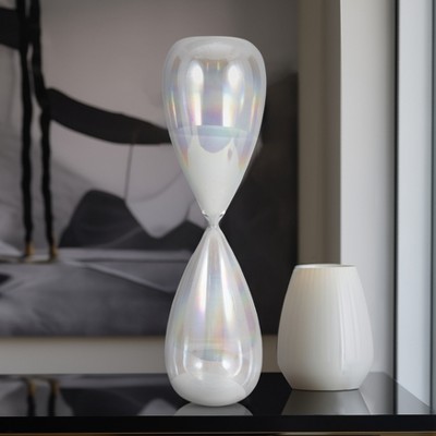 Contemporary Hourglass Sculpture for Home Decor - Stylish Decorative Object for Family Game Night, Desk Decor, and Living Room Decoration