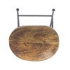 Wooden Saddle Seat Barstool with Iron Rod Legs Brown/Black - The Urban Port: Fixed Height, Polished Finish, Spot Clean - 4 of 4