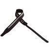 ChromaCast Leather Racing Stripe Guitar Strap with Suede Back, Black w/ Silver - 2 of 4