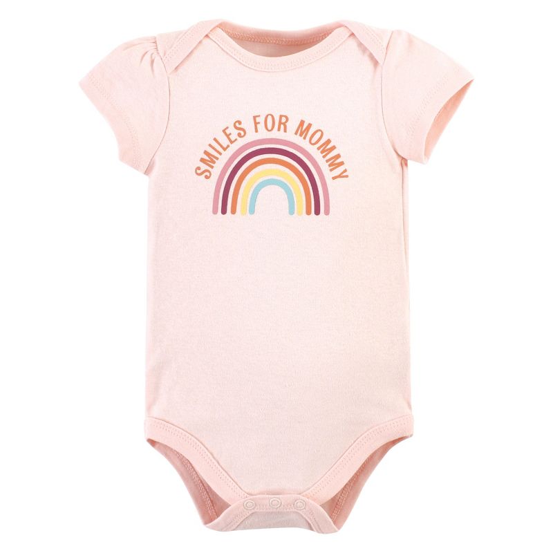 Hudson Baby Infant Girl Cotton Bodysuits, Sunshine Rainbows, 3 of 6