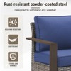 Belord Outdoor Swivel Chairs, Outdoor Swivel Rocker with Wood Grain Finish Square Armrest for Porch Balcony - 4 of 4