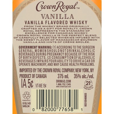 Crown Royal Vanilla Flavored Whisky - 375ml Bottle