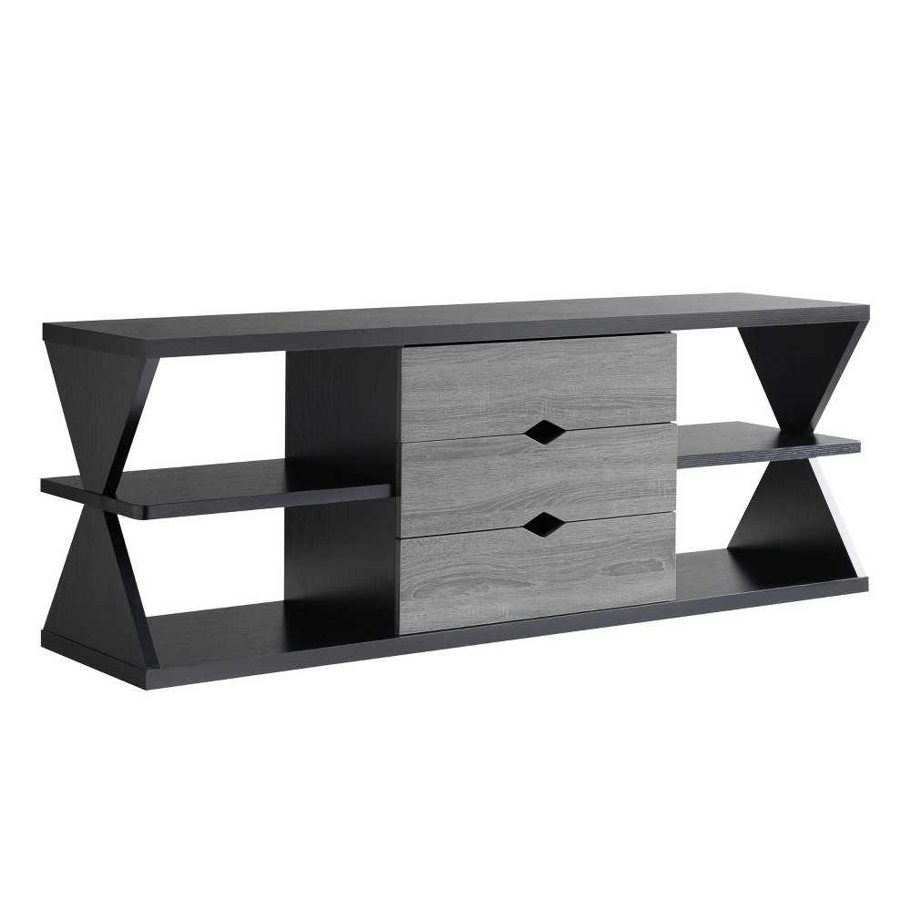 Photos - Mount/Stand Damet 3 Drawer TV Stand for TVs up to 65" Black/Distressed Gray - miBasics