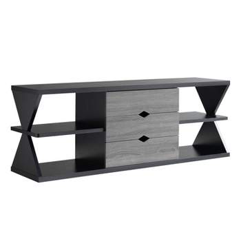 Damet 3 Drawer TV Stand for TVs up to 65" Black/Distressed Gray - miBasics