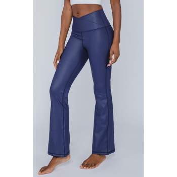 Aerie Kick-It Ribbed High Waisted Super Flare Pant Size XL Blue