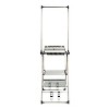 Household Essentials Multi Tier Stainless Steel Laundry Drying Rack with T Bar and Two Side Wings, Silver - 3 of 4