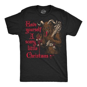 Mens Funny T Shirts Have Yourself A Scary Little Christmas Sarcastic Krampus Graphic Novelty Tee For Men - Crazy Dog Men's T Shirt Gift For Christmas - 1 of 4