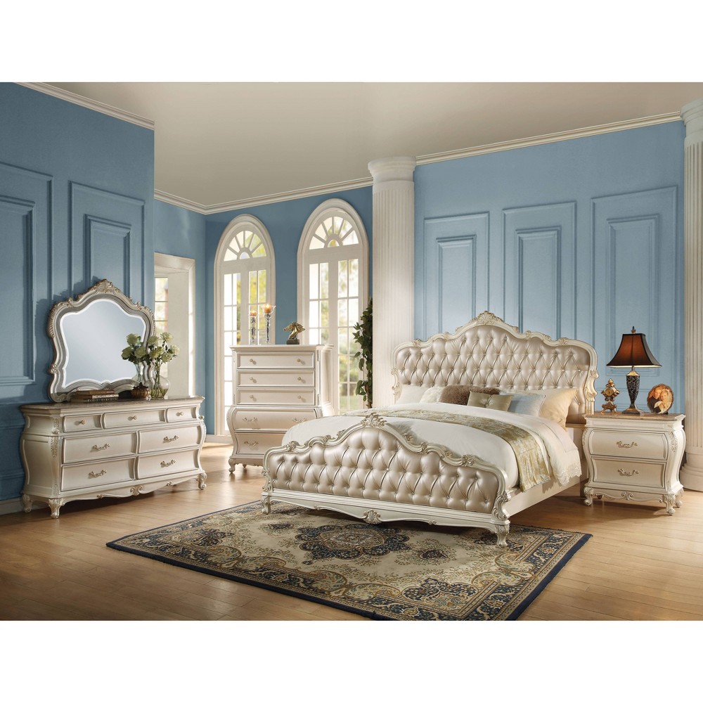 Photos - Wardrobe 44" Chantelle Decorative Storage Drawer Pearl White Finish - Acme Furnitur
