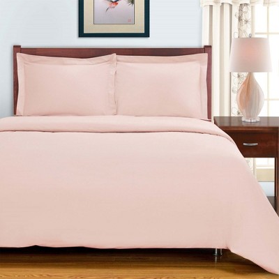 Luxury Pink Cotton Sateen California King Duvet Cover Set