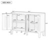 Sideboard Buffet Cabinet With Storage, Modern Storage Cabinet With 3 Doors, Adjustable Wood Coffee Bar Cabinet For Kitchen 47.2x15.7x31.8in - image 3 of 4