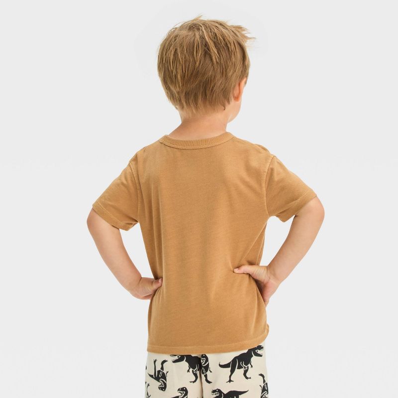  Toddler Boys' Knit Dino Pull-On Above Knee Shorts - Cat & Jack™ Beige, 4 of 5