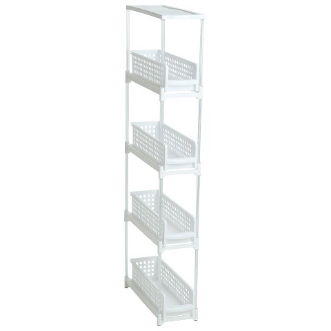 Lakeside The Lakeside Collection Slide Out Slim Storage Tower for Kitchen - 3 or 4 Drawer - 4 Drawer