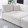 112" Corduroy Sofa, 4-Seater Lounge Sofa with Cushions and Throw Pillows, Modern Luxury Living Room Couch - 3 of 4
