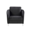 Velvet Accent Armchair with Diamond Stitching, Pocket Coil Seat and Chrome Legs for Living Room - 3 of 4