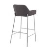 Contemporary Bar Stool with Backrest and Metal Frame for Kitchen Island or Home Bar, Set of 2 - 4 of 4