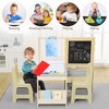 GustoWave Kids Art Table,Wooden Easel for Kidsand 2 Chairs,Art Center with Double-Sided Blackboard & Whiteboard,Toddler Activity Table with Storage - 2 of 4