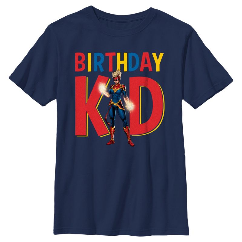 Boy's Marvel Birthday Kid Captain Marvel T-Shirt, 1 of 5