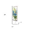 HomeRoots 33" Blue White And Yellow Solid Wood Watercolor Floral Garden Stake - 3 of 4