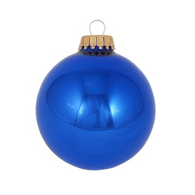 Christmas by Krebs 8ct Victoria Blue Shiny Glass Christmas Ball Ornaments 2.5" (67mm)