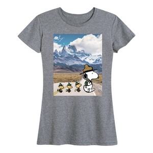 Women's - Peanuts - Camper Snoopy Short Sleeve Graphic T-Shirt - 1 of 4