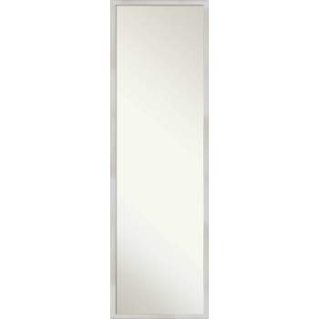 16" x 50" Non-Beveled Svelte Silver Wood on The Door Mirror - Amanti Art