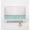 Bacati - Solid Mint Green 100 percent Cotton Universal Baby US Standard Crib or Toddler Bed Fitted Sheet - 4 of 4