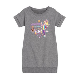 JoJo Siwa Time Of My Life Graphic Short Sleeve Fleece Dress - Heather Grey - 2T - 1 of 3