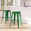 Merrick Lane Metal Stool with Powder Coated Finish and Integrated Floor Glides - 2 of 4