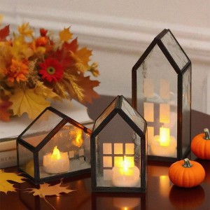 MOEPISY Black Glass Candle Holders - Fall Decorations for Home, Autumn Decor, Halloween Decorations - 1 of 4