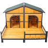 ORRD Double XL Dog House Outdoor, Wooden Weatherproof Dog Kennel with Porch & Elevated Floor for Small Medium Breed Dogs - 3 of 4