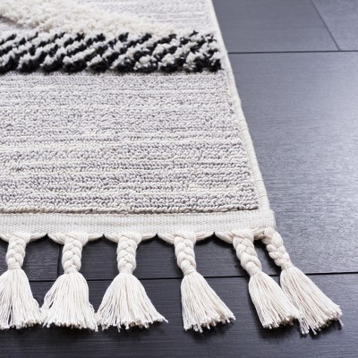 Marrakesh Gray and Ivory Wool Runner Rug