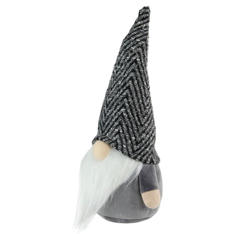 Northlight 12" Gray and White Standing Gnome Tabletop Christmas Decoration, 3 of 5