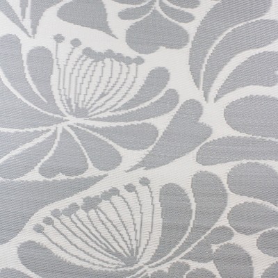 4' x 6' Gray and White Floral Outdoor Area Rug