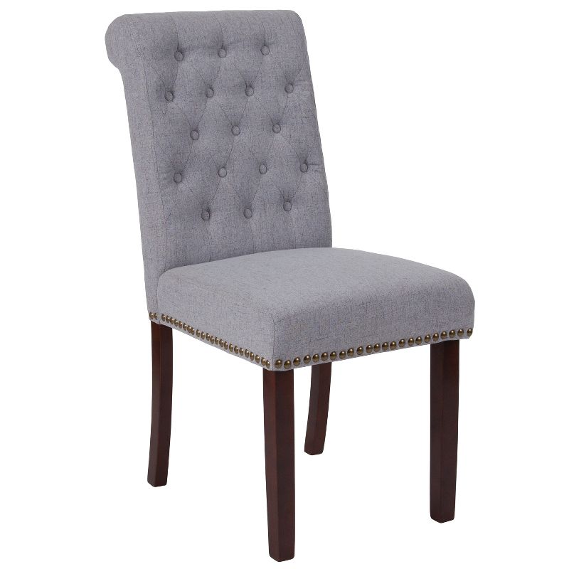 Merrick Lane Upholstered Parsons Chair with Nailhead Trim, 1 of 16