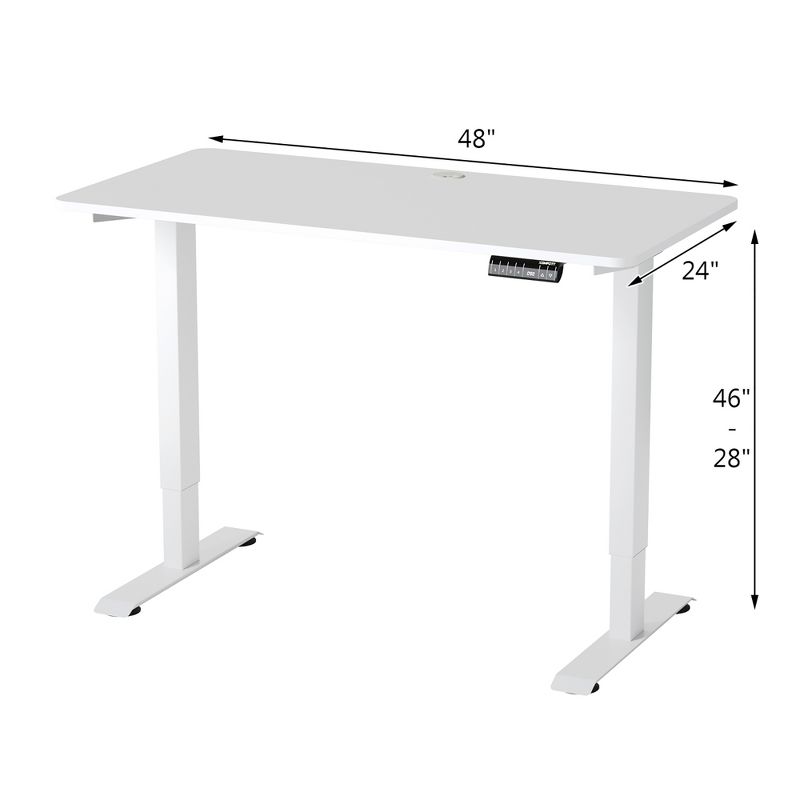 Costway Electric Adjustable Standing Desk Stand up Workstation w/Control White\Black\ Maple\Teak, 2 of 11
