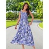 INSPIRE CHIC Women's Summer Boho Smocked Square Neck Cap Sleeve Ruffle Floral Flowy Tiered Maxi Sundress - 4 of 4