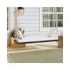 Twin Size Acacia Wood Porch Swing Chair with Cushion & Pillows, 400lbs Capacity, 63" Wide, 6 Ropes - Coolbibila - 2 of 4