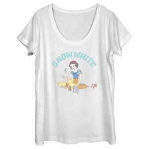 Women's Snow White and the Seven Dwarves Distressed Woodland Animals - 1 of 4
