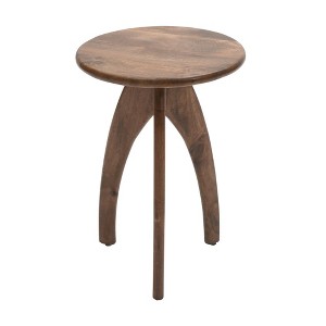 Jofran,Aero Curved Space Age Round Mid-Century Modern Solid Wood Accent End Table - 1 of 4