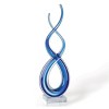HomeRoots 20" Clear and Blue Murano Glass Modern Abstract Tabletop Sculpture - 4 of 4
