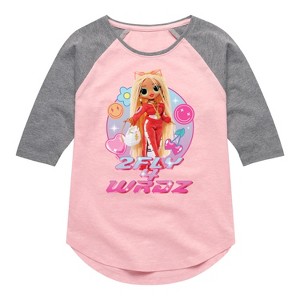 Girls' - LOL Surprise! - 2Fly 4 Wrdz Shirt Tail Raglan Graphic T-shirt - 1 of 4
