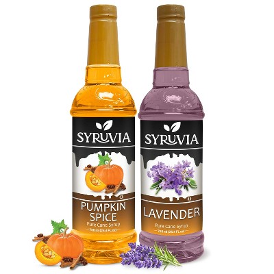 Syruvia Variety Pack - Pumpkin Spice & Lavender Syrup 25.4 Fl oz (2-Pack)